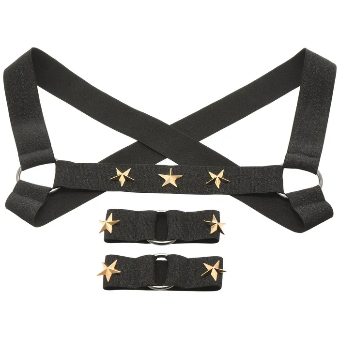 Star Boy Male Chest Harness With Arm Bands Smallmedium Black XR Brands Master Series Female Sex Toys Star Boy Male Chest Harness With Arm Bands Smallmedium Black XR Brands Master Series Female Sex Toys