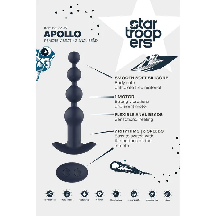 Startroopers Apollo Remote Vibrating Anal Beads Dream Toys Anal