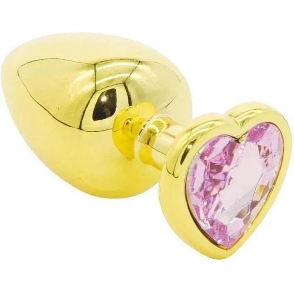 Toy With Me Gold Heart Jewel Metal Anal Plug Medium ToyWithMe Male Sex Toys