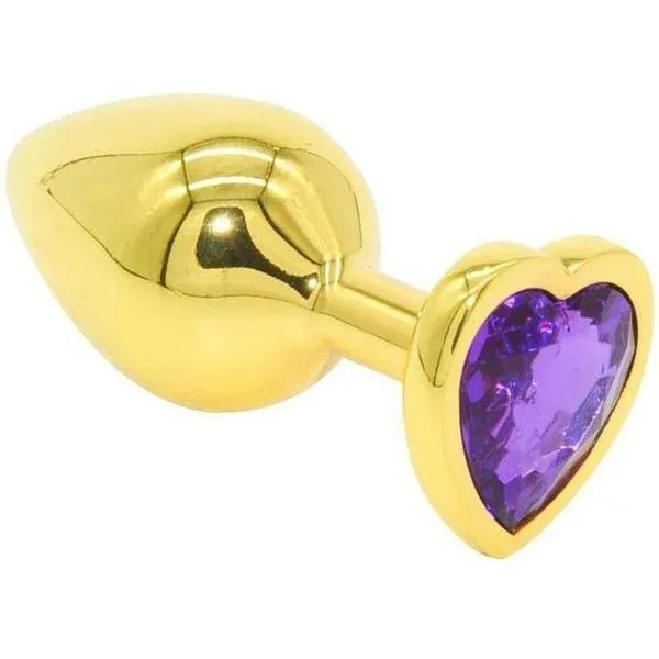 Toy With Me Gold Heart Jewel Metal Anal Plug Medium ToyWithMe Male Sex Toys
