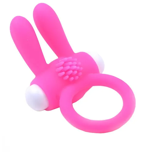 Various Toy Brands Cockring With Rabbit Ears Pink Vibrators