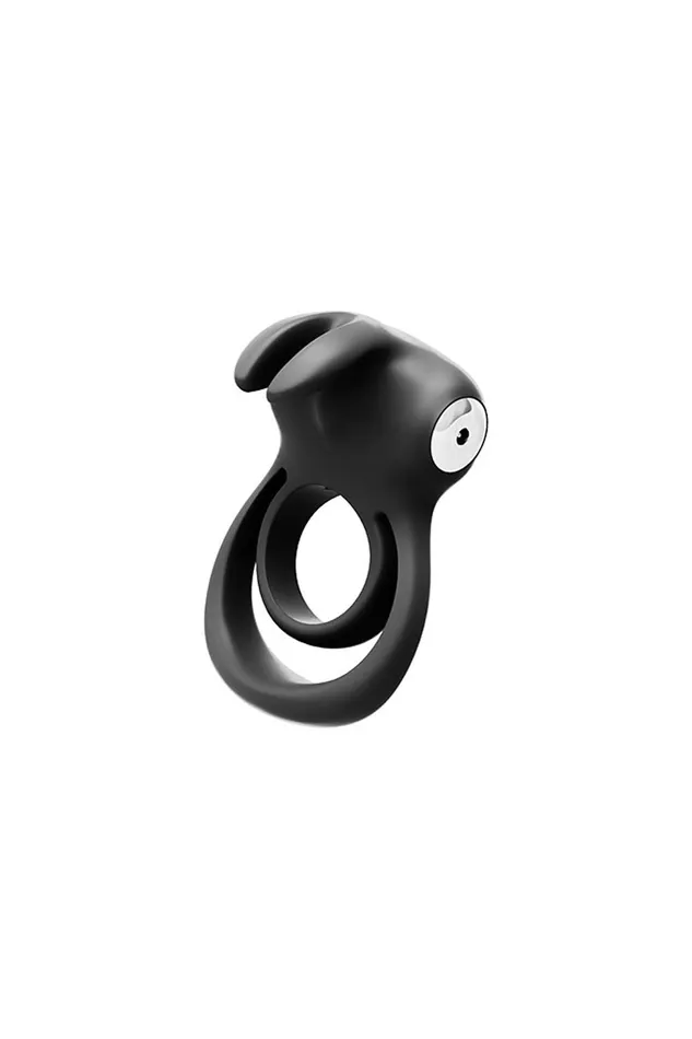 VeDO Female Sex Toys Thunder Bunny Rechargeable Dual Ring Black Pearl