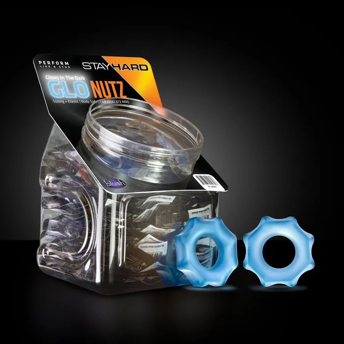 Vibrators Blush Novelties Stay Hard Glo Nutz 40 Piece Fishbowl Blue
