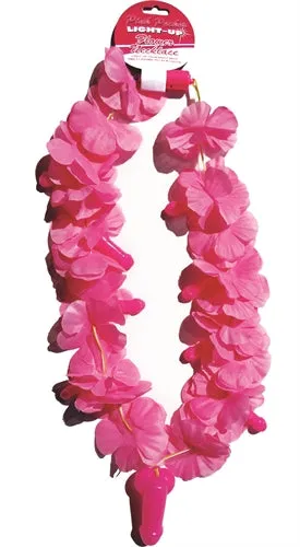 Vibrators Hott Products Pink Pecker LightUp Flower Necklace