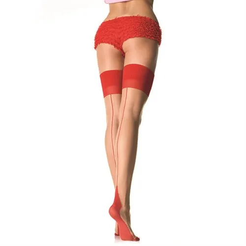 Vibrators Leg Avenue Sheer 2 Tone Stockings One Size Nude Red