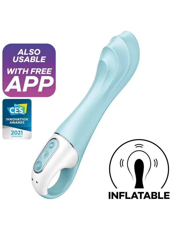 Vibrators Satisfyer Air Pump Vibrator 5 Connect App Turquoise Satisfyer