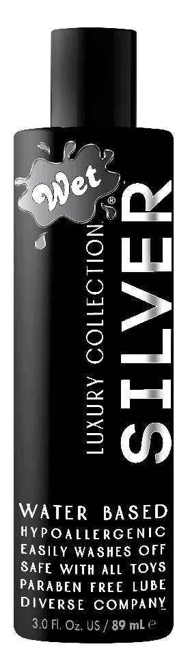 Wet Silver Water Based Luxury Lubricant 3 Fl Oz Wet Lubricants