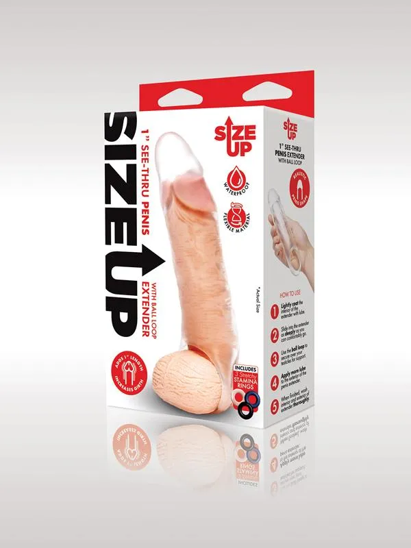 Xgen Products Size Up 1 in Clear View Penis Extender With Ball Loop Classic Male Sex Toys Xgen Products Size Up 1 in Clear View Penis Extender With Ball Loop Classic Male Sex Toys