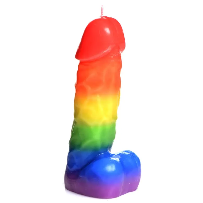XR Brands Master Series Anal Pride Pecker Rainbow Drip Candle