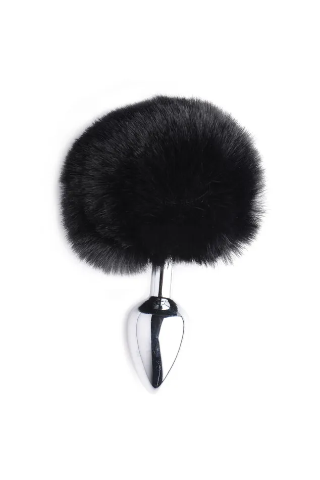 XR Brands Tailz Male Sex Toys Onyx Bunny Tail Anal Plug